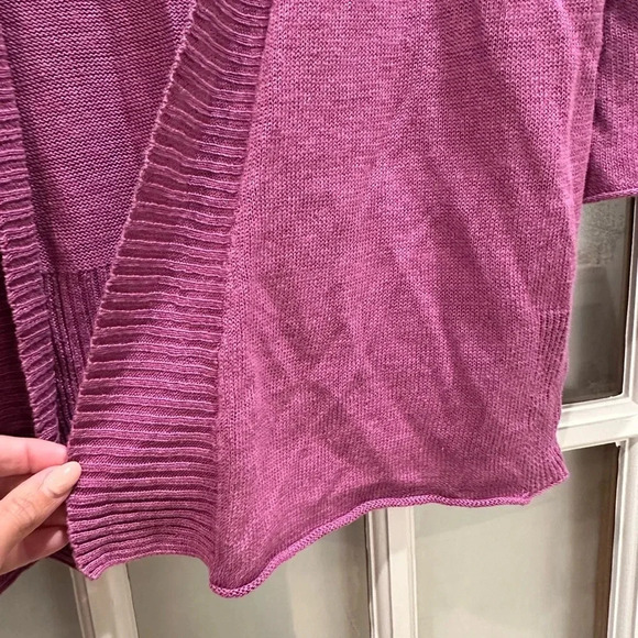 Eileen Fisher Open Front Cardigan Sweater Shrug 100% Linen Lilac Size L Petite - Picture 7 of 11